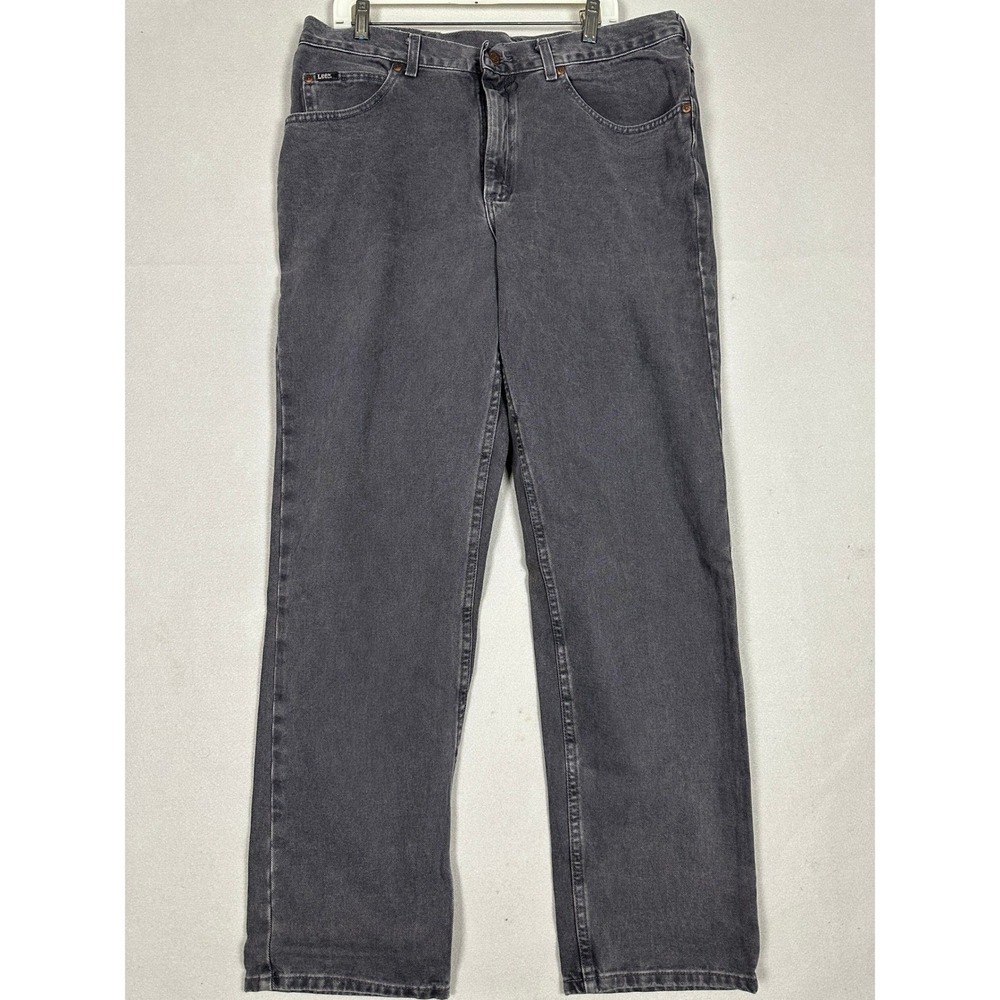 NEW Lee Jeans Mens 40X32 Faded Black Relaxed Fit Tapered Leg Dark Wash Denim